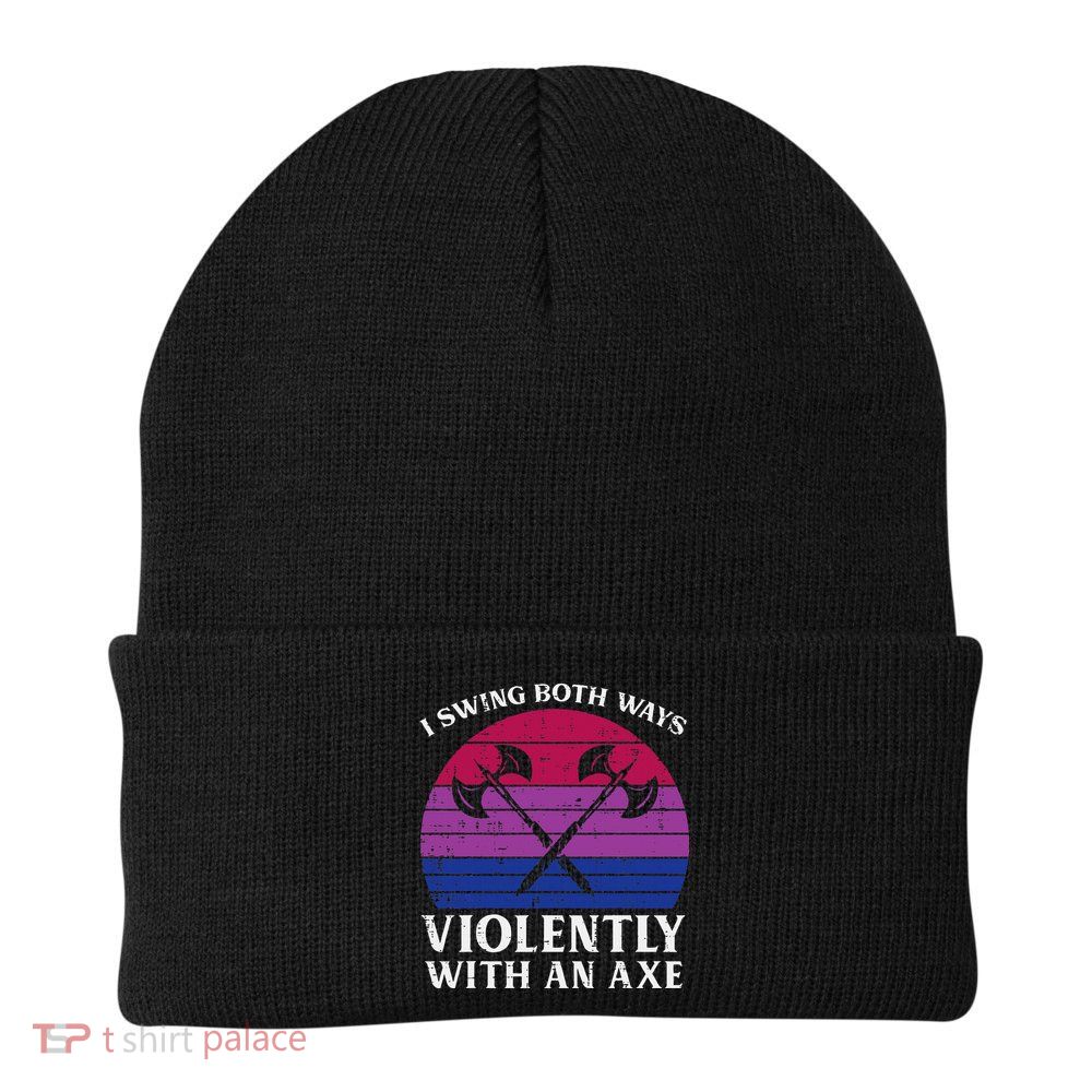 Bisexual I Swing Both Ways Axe Bi Pride Flag Lgbtq Beanie