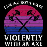 Bisexual I Swing Both Ways Axe Bi Pride Flag Lgbtq Drawstring Bag