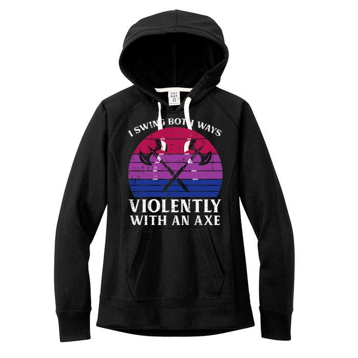Bisexual I Swing Both Ways Axe Bi Pride Flag Lgbtq Women's Fleece Hoodie