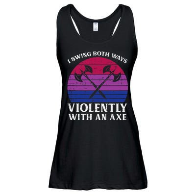 Bisexual I Swing Both Ways Axe Bi Pride Flag Lgbtq Ladies Essential Flowy Tank