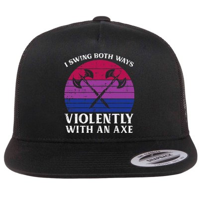 Bisexual I Swing Both Ways Axe Bi Pride Flag Lgbtq Flatbill Hat