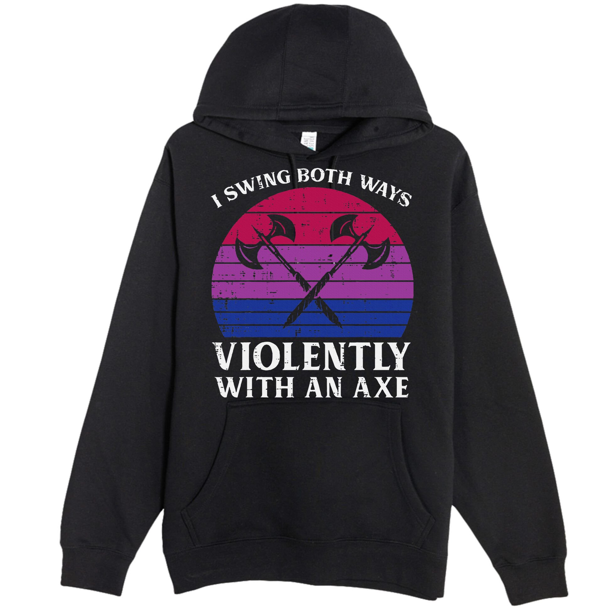 Bisexual I Swing Both Ways Axe Bi Pride Flag Lgbtq Premium Pullover Hoodie