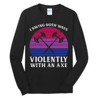 Bisexual I Swing Both Ways Axe Bi Pride Flag Lgbtq Tall Long Sleeve T-Shirt