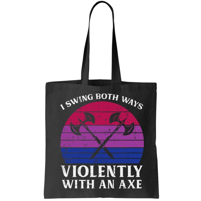 Bisexual I Swing Both Ways Axe Bi Pride Flag Lgbtq Bag