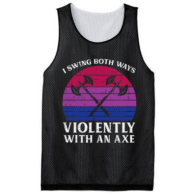 Bisexual I Swing Both Ways Axe Bi Pride Flag Lgbtq Mesh Reversible Basketball Jersey Tank