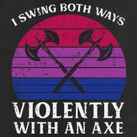 Bisexual I Swing Both Ways Axe Bi Pride Flag Lgbtq Large Microfiber Waffle Golf Towel