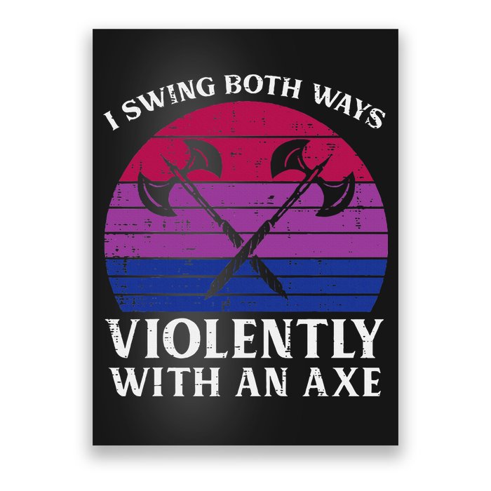 Bisexual I Swing Both Ways Axe Bi Pride Flag Lgbtq Poster