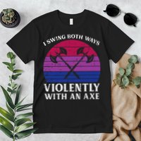 Bisexual I Swing Both Ways Axe Bi Pride Flag Lgbtq Premium T-Shirt