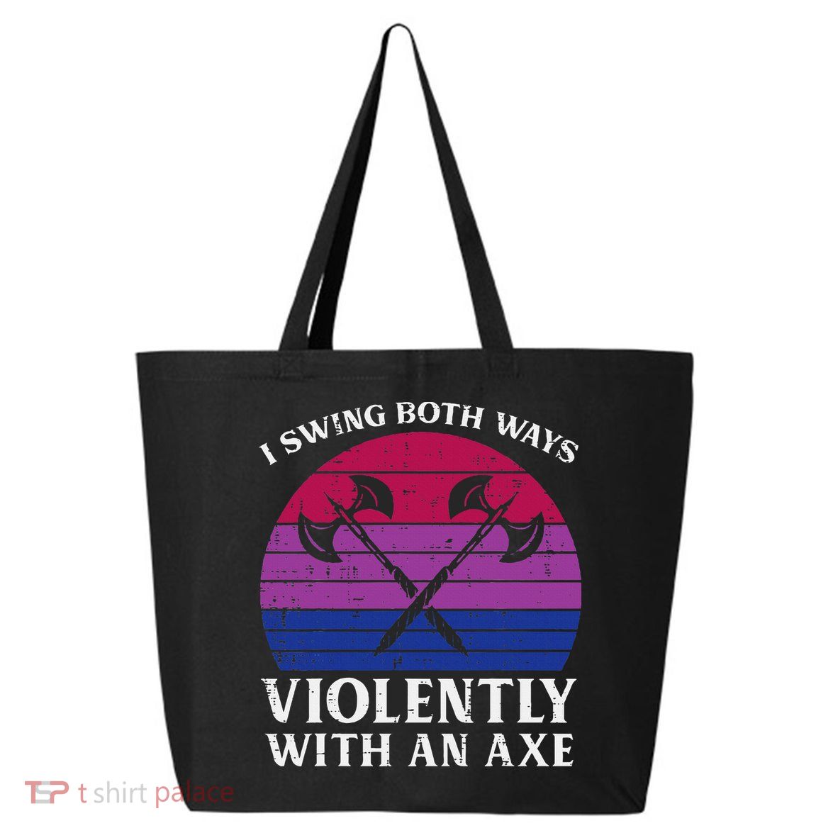 Bisexual I Swing Both Ways Axe Bi Pride Flag Lgbtq 25L Jumbo Tote