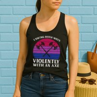 Bisexual I Swing Both Ways Axe Bi Pride Flag Lgbtq Womens Tank Top