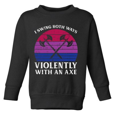 Bisexual I Swing Both Ways Axe Bi Pride Flag Lgbtq Toddler Sweatshirt