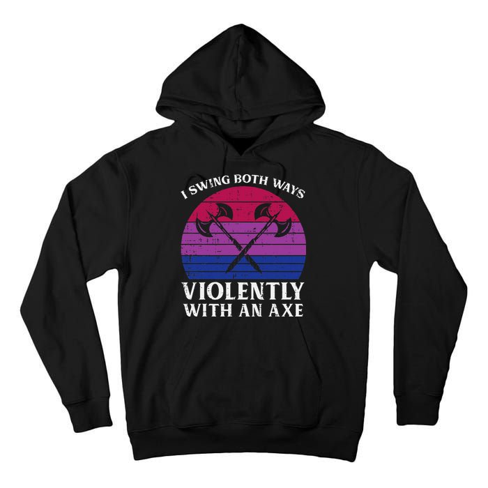 Bisexual I Swing Both Ways Axe Bi Pride Flag Lgbtq Tall Hoodie