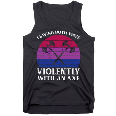 Bisexual I Swing Both Ways Axe Bi Pride Flag Lgbtq Tank Top