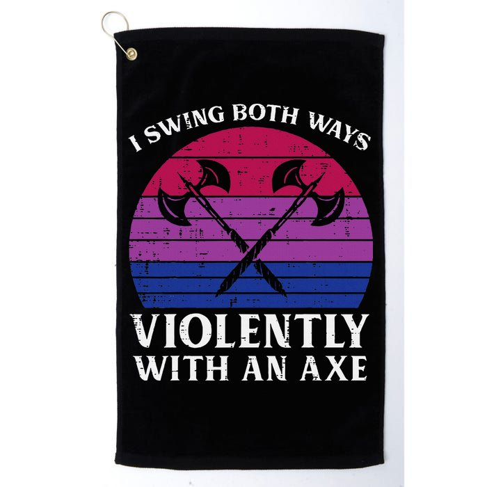 Bisexual I Swing Both Ways Axe Bi Pride Flag Lgbtq Golf Towel