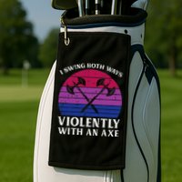 Bisexual I Swing Both Ways Axe Bi Pride Flag Lgbtq Golf Towel