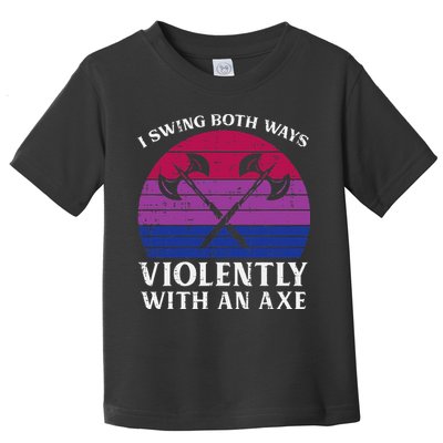 Bisexual I Swing Both Ways Axe Bi Pride Flag Lgbtq Toddler T-Shirt