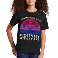 Bisexual I Swing Both Ways Axe Bi Pride Flag Lgbtq Kids T-Shirt