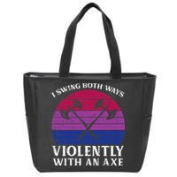 Bisexual I Swing Both Ways Axe Bi Pride Flag Lgbtq Zip Tote Bag