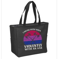 Bisexual I Swing Both Ways Axe Bi Pride Flag Lgbtq Zip Tote Bag