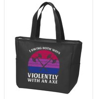 Bisexual I Swing Both Ways Axe Bi Pride Flag Lgbtq Zip Tote Bag