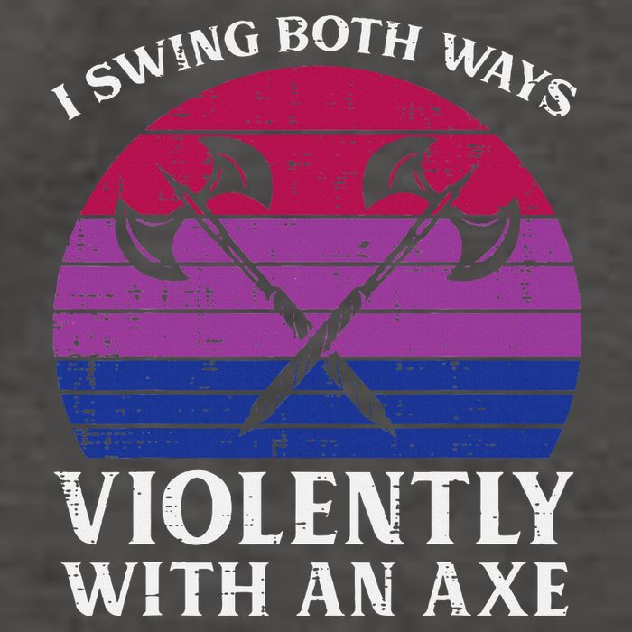 Bisexual I Swing Both Ways Axe Bi Pride Flag Lgbtq Vector Backpack