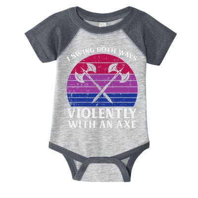 Bisexual I Swing Both Ways Axe Bi Pride Flag Lgbtq Infant Baby Jersey Bodysuit