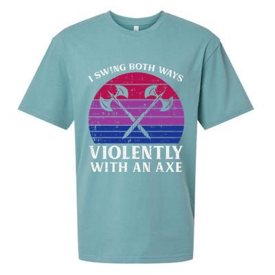 Bisexual I Swing Both Ways Axe Bi Pride Flag Lgbtq Sueded Cloud Jersey T-Shirt
