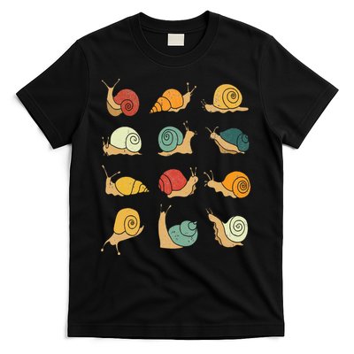 Beautifully Illustrated Snails Vintage Snail Lover T-Shirt
