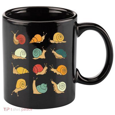Beautifully Illustrated Snails Vintage Snail Lover 11oz C Handle Ceramic Mug