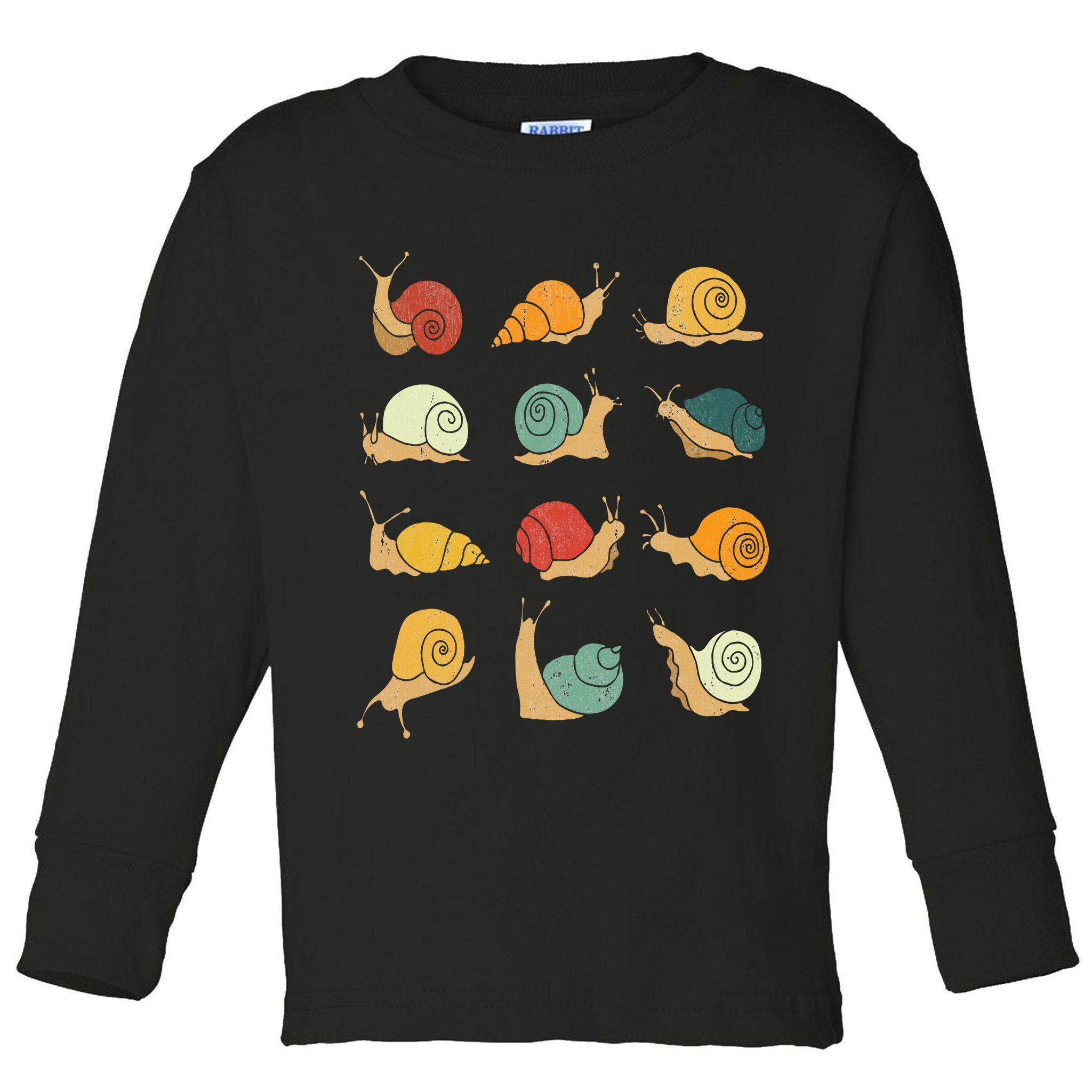 Beautifully Illustrated Snails Vintage Snail Lover Toddler Long Sleeve Shirt