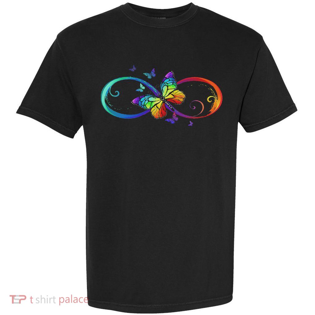 Butterfly Infinity Symbol Art Autism Awareness Neurodiverse Garment-Dyed Heavyweight T-Shirt