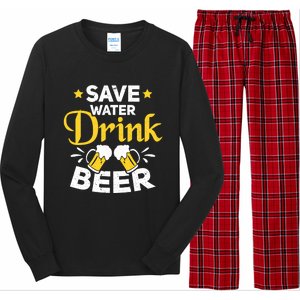 Beer Ing Save Water Beer Funny Oktoberfest Gift Long Sleeve Pajama Set