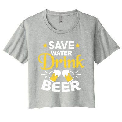 Beer Ing Save Water Beer Funny Oktoberfest Gift Women's Crop Top Tee