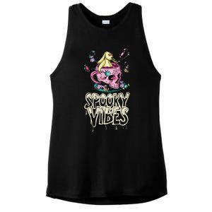 Bunny In Skull Mug Candy Spooky Vibes Halloween Meaningful Gift Ladies PosiCharge Tri-Blend Wicking Tank