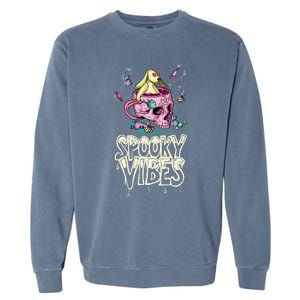 Bunny In Skull Mug Candy Spooky Vibes Halloween Meaningful Gift Garment-Dyed Sweatshirt