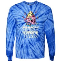 Bunny In Skull Mug Candy Spooky Vibes Halloween Meaningful Gift Tie-Dye Long Sleeve Shirt