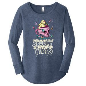 Bunny In Skull Mug Candy Spooky Vibes Halloween Meaningful Gift Women's Perfect Tri Tunic Long Sleeve Shirt