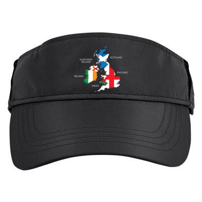 British Isles Sea Ireland Scotland Wales England Map Coins Adult Drive Performance Visor