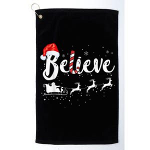 Believe In Santa Claus Believe Christmas Pajama Christmas Platinum Collection Golf Towel