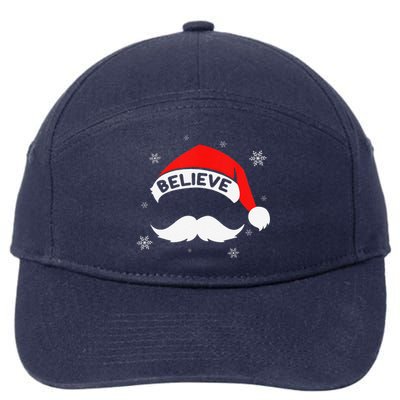 Believe In Santa Claus Christmas Xmas Santa Hat 7-Panel Snapback Hat