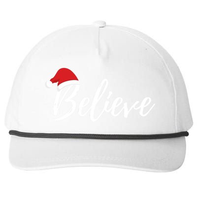 Believe In Santa Claus Cool Gift Christmas Cool Gift Snapback Five-Panel Rope Hat