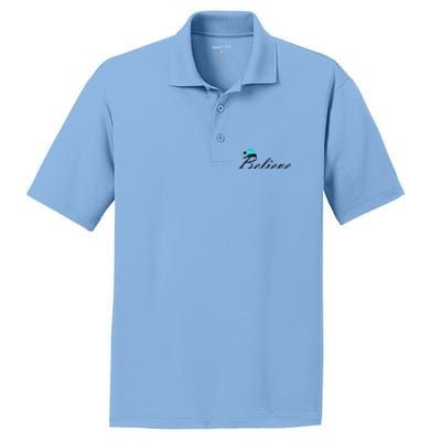 Believe In Santa Cute Christmas Gift PosiCharge RacerMesh Polo