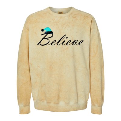 Believe In Santa Cute Christmas Gift Colorblast Crewneck Sweatshirt