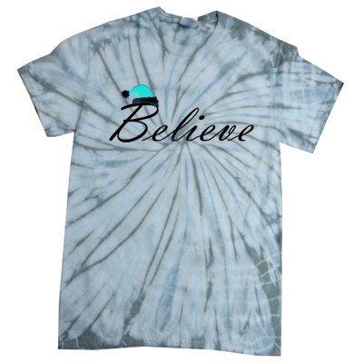 Believe In Santa Cute Christmas Gift Tie-Dye T-Shirt