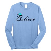 Believe In Santa Cute Christmas Gift Long Sleeve Shirt