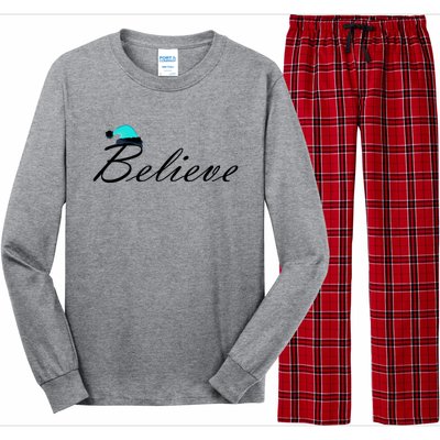 Believe In Santa Cute Christmas Gift Long Sleeve Pajama Set