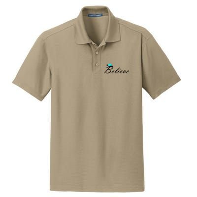 Believe In Santa Cute Christmas Gift Dry Zone Grid Polo