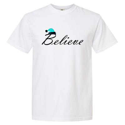 Believe In Santa Cute Christmas Gift Garment-Dyed Heavyweight T-Shirt