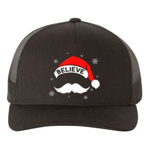 Believe In Santa Claus Christmas Xmas Santa Hat Yupoong Adult 5-Panel Trucker Hat