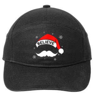 Believe In Santa Claus Christmas Xmas Santa Hat 7-Panel Snapback Hat